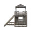 Lit superposé simple en bois sur lit double, lit mezzanine avec maisonnette-1905502664