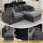Modular Oversized Loveseat Sofa, 92.12 " Chenille Couch-780579083