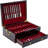 **Elegant Wooden Silverware Storage Box with Handle | Felt-Lined Flatware Chest for 12+ Utensil Sets**