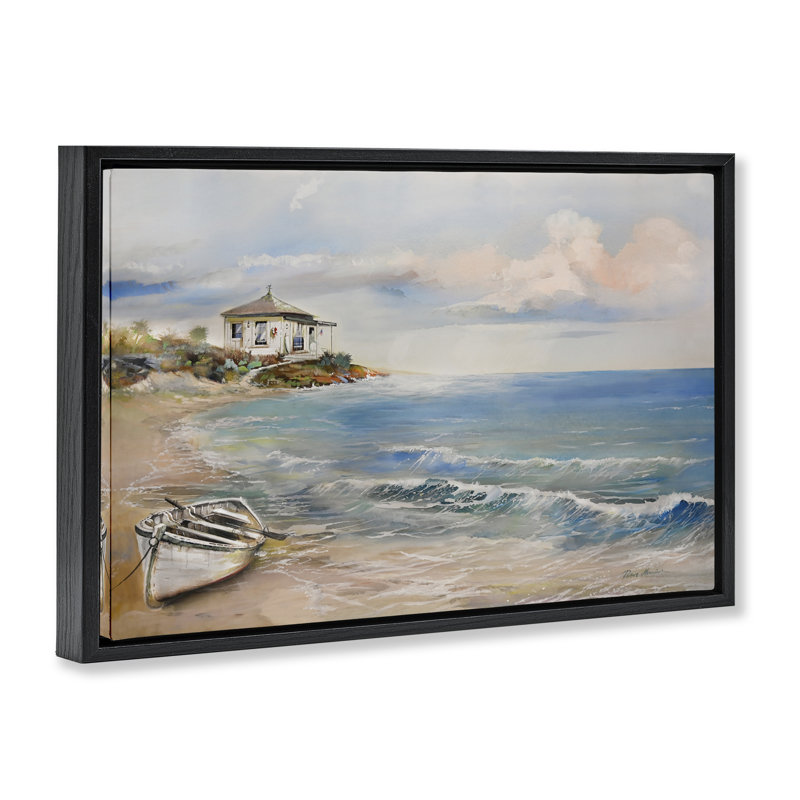 Cadre flottant pour rivage Shoreline, conçu par Ruane Manning, H 17 po x l 25 po, Cadre flottant noir de jais