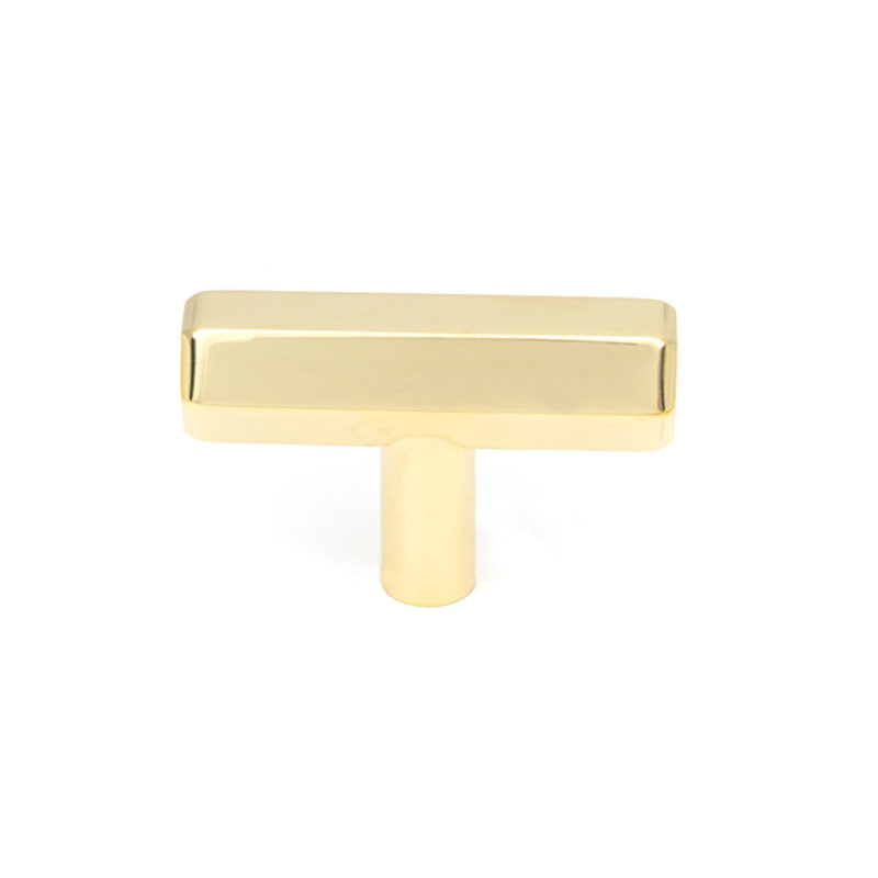 Satin Chrome Kahlo T-Bar, Polished Brass