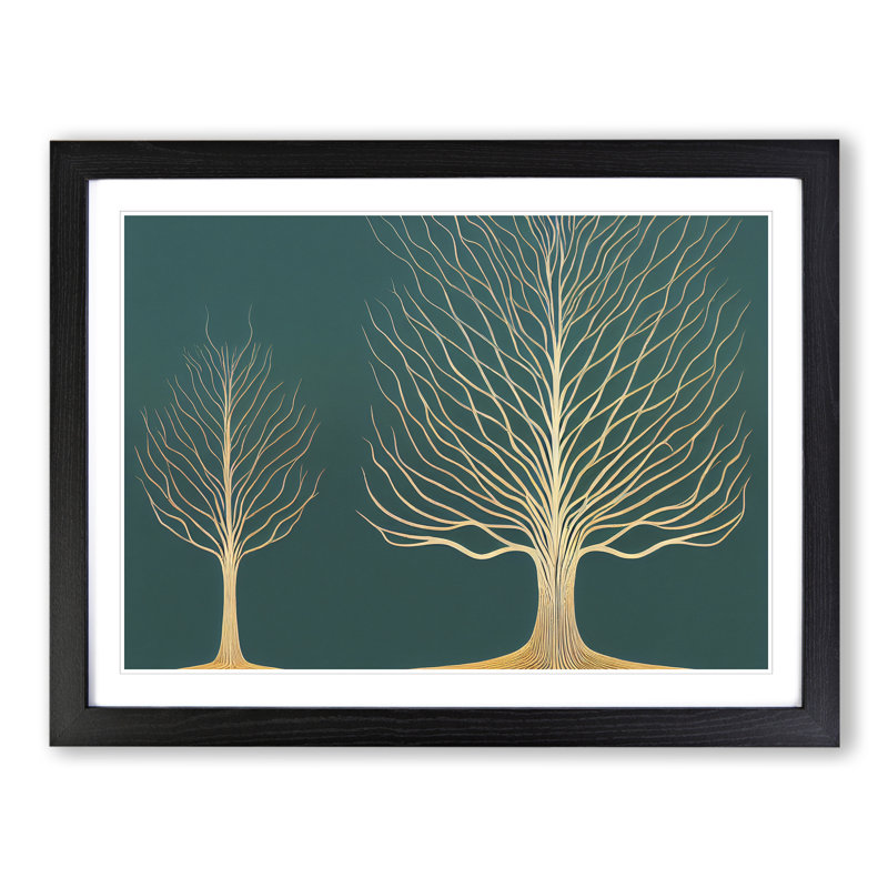 Iconic Trees - Framed Print, Black, 25cm H x 34cm W