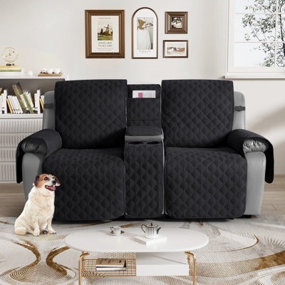 4-Piece 100% Waterproof Non-Slip Recliner Loveseat Cover, 2-Seater Sofa Slipcover with Centre Console, Machine Washable Furniture Protector