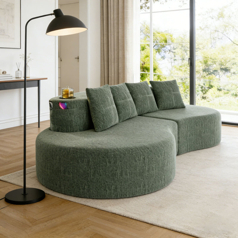 Canapé demi-lune moderne et élégant, Vert