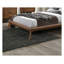 Ensemble de chambre double 3 pièces à finition noyer avec lit tapissier Boucle et deux tables de chevet