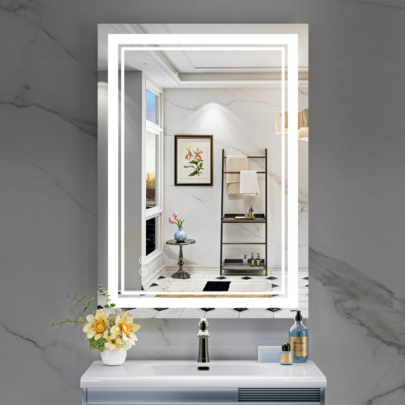 Jayce LED Vanity Mirror with Memory Function, 3 Color Temperatures & Dimmable Light, Anti-fog Tempered Glass ETL Listed Mirror
