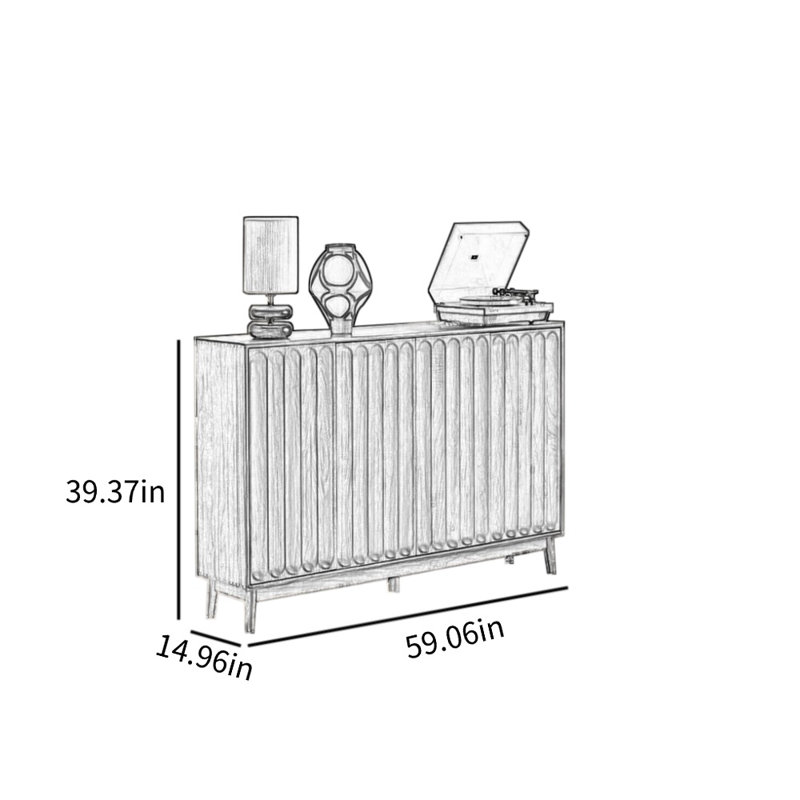 Armoire d'appoint texturée multicouches, H 39,37 po x l 59,06 po x P 14,96 po
