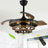 42" Brown Rustic Retractable Ceiling Fan with Light Kit and Remote DIY Shade 6-speed Reversible Motor for Bedroom