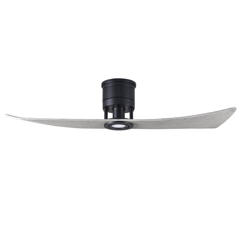 Lindsay 52'' Ceiling Fan with LED Lights, Matte Black, Barn Wood Tone