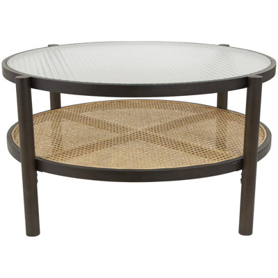 Chassidy Rattan Coffee Table with Pressed Tempered Glass Top