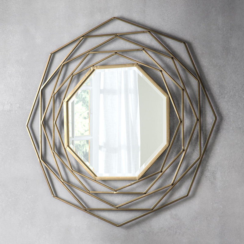 Estella Metal Wall Mirror 92cm, Gold