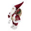 Figurine de père Noël festive debout avec lanterne et sac, feutre traditionnel rouge / blanc et fausse fourrure