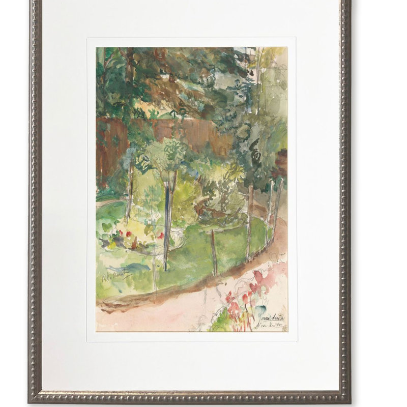 Garden Painting in Silver-Beaded Frame