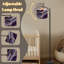  Lampe sur pied Arc améthyste couleur marbre texturé marbre mauve Grande lampe sur pied moderne DEL Abat-jour réglable en lin 3 températures de couleur