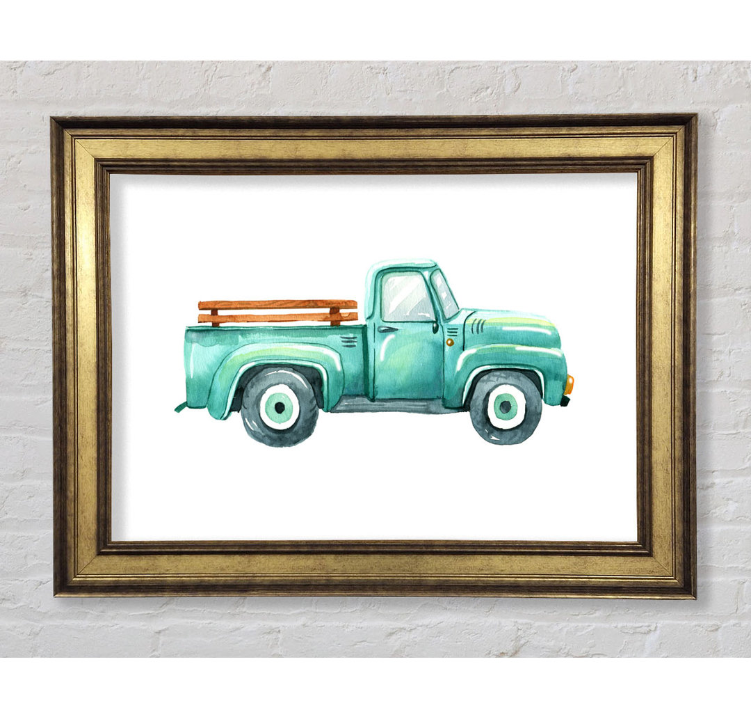 Pick Up Truck Aquarell - Einzelner Bilderrahmen Kunstdrucke