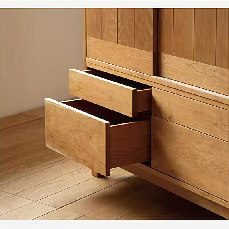 North American solid wood sliding door wardrobe