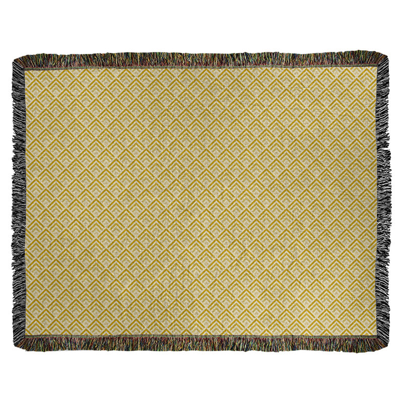 Couverture en coton tissé Katelyn Elizabeth, L 37 po x L 52 po, Jaune