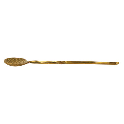 Brass Shell-Shaped Spoon with Twig Handle