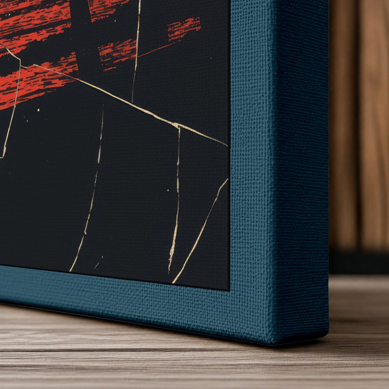 Summer in Profile Modern - Wrapped Canvas, 36x24 - 91.4 x 61.0 cm, Teal Border