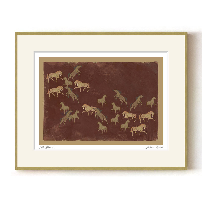 The Horses, 36" H x  48" W, Gold