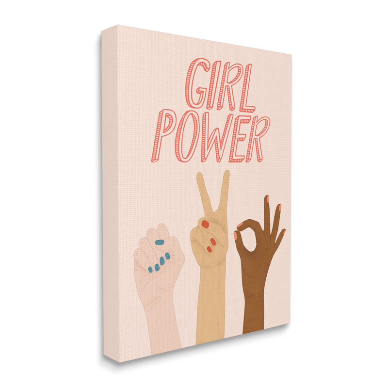 Girl Power Pop - Impression sur toile, H 20 po x l 16 po, Toile tendue