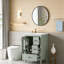 Meuble-lavabo moderne avec lavabo en céramique, grand espace de rangement pour les petits espaces-390251191