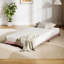 Structure de lit gigogne simple en métal avec roulettes silencieuses verrouillables et support de lattes, lit d'invité sous le lit pour petits appartements, peu encombrant, rose