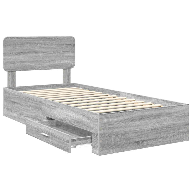 Bed, Small Single (2'6), Grey Sonoma