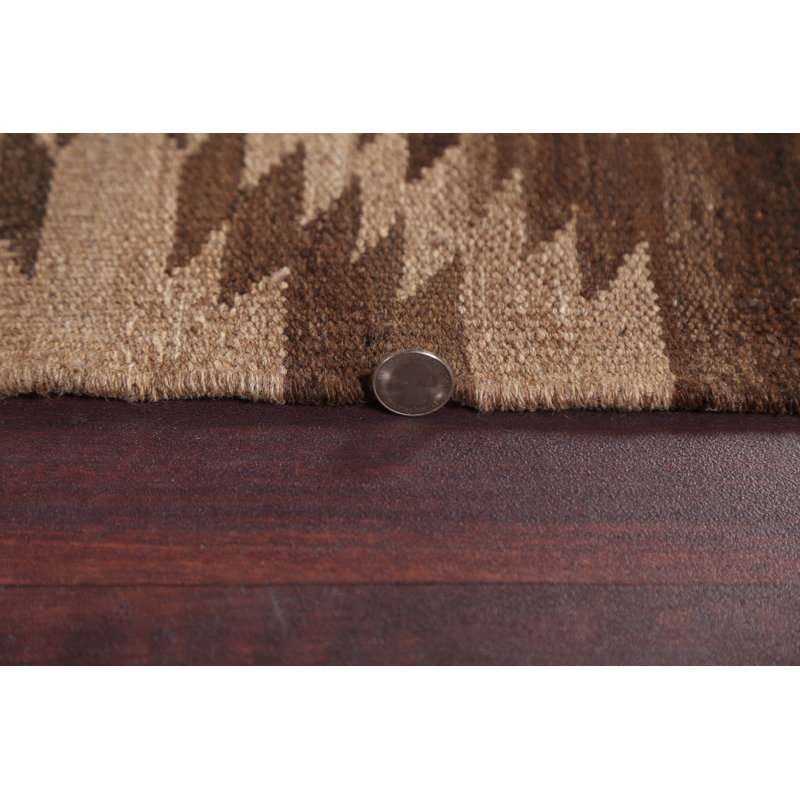 Tapis couleur terre en laine Kilim 5 x 7