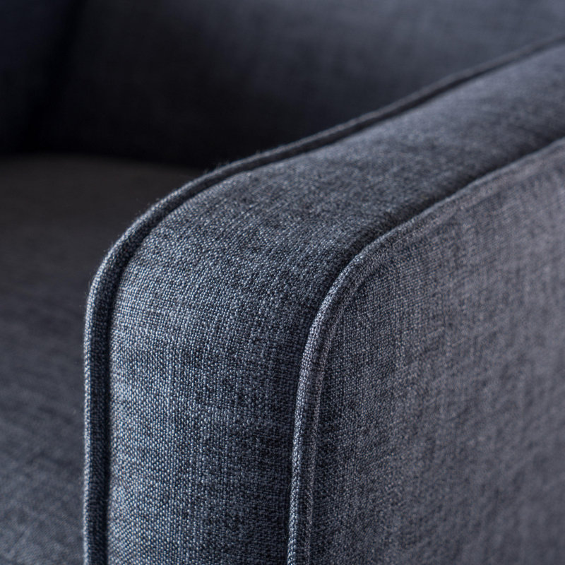 Dark Blue Microfiber Mid-Century Modern Recliner Set