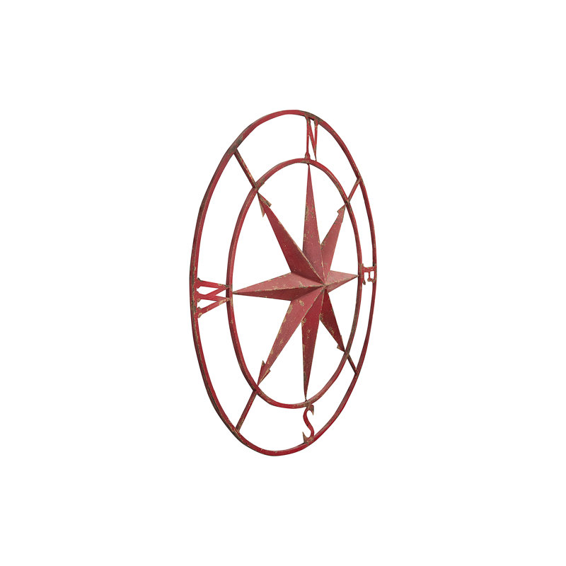 Ornament Wall Decor on Metal, 76.2cm H x 76.2cm Wx 5.08cm D, Red