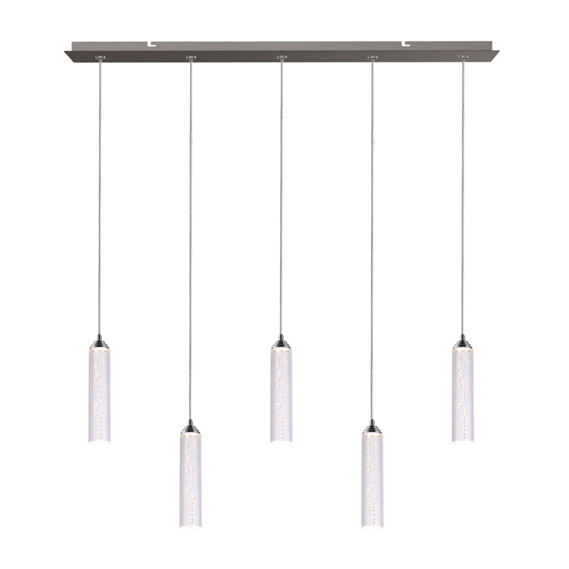 Luminaire suspendu linéaire à 5 lumières pour îlot de cuisine Ardrie, H 6,7 po x l 1,8 po x p 1,8 po