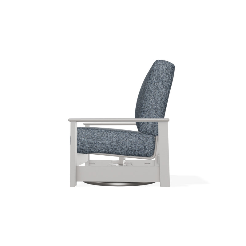 Leeward Polymer Outdoor Lounge Chair, Warm Gray, Restore Indigo