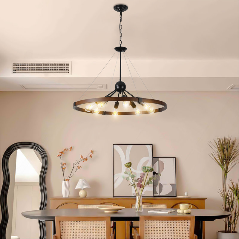 32" Rustic Industrial Chandelier