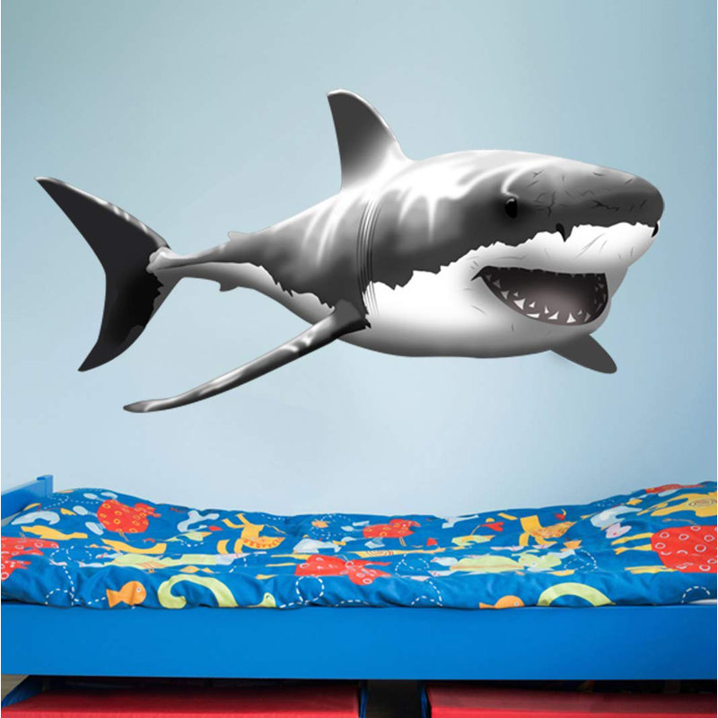 Adhésif décoratif grand requin géant, H 24 po x l 47 po