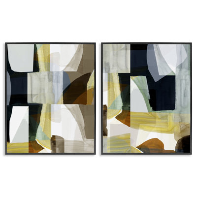  «Geometric Desert Motif», ensemble de 2 estampes numériques par cartissi