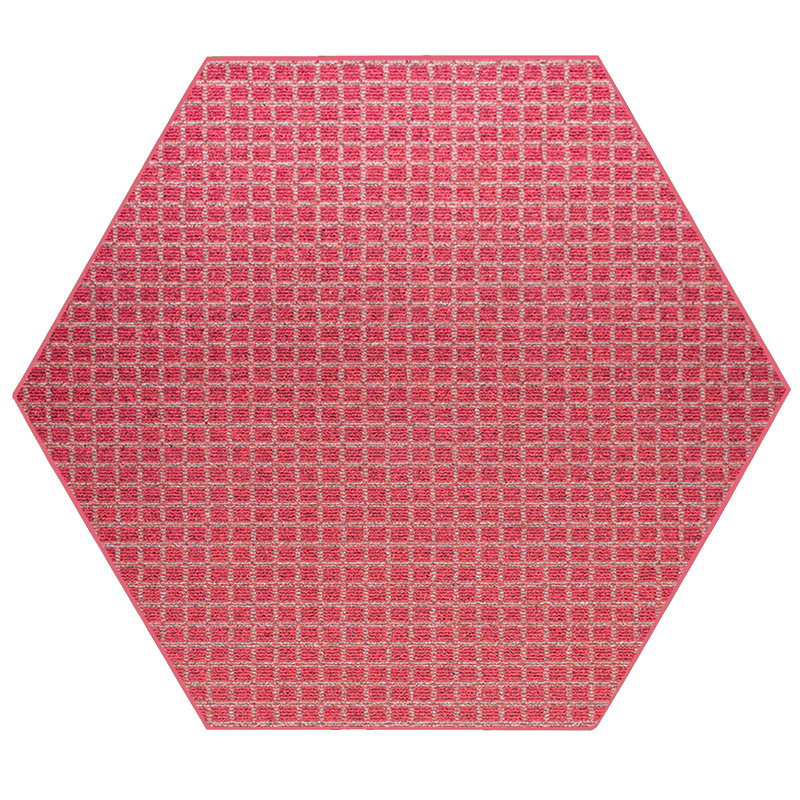 Tapis intérieur / extérieur rouge Immogène, Hexagone 5 pi