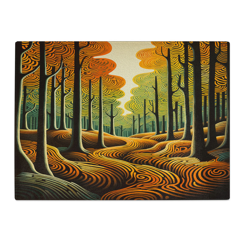 Forest Op Art No.4  Glass Chopping Board