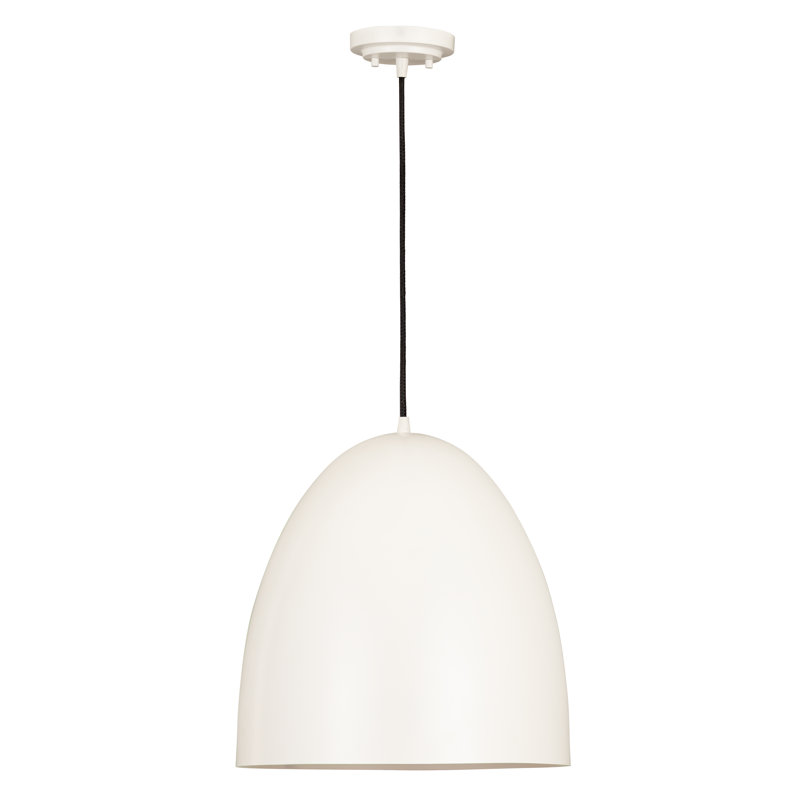 Havertown 1 - Light Single Pendant, 21" H x 19" W x 19" D, Matte White, White