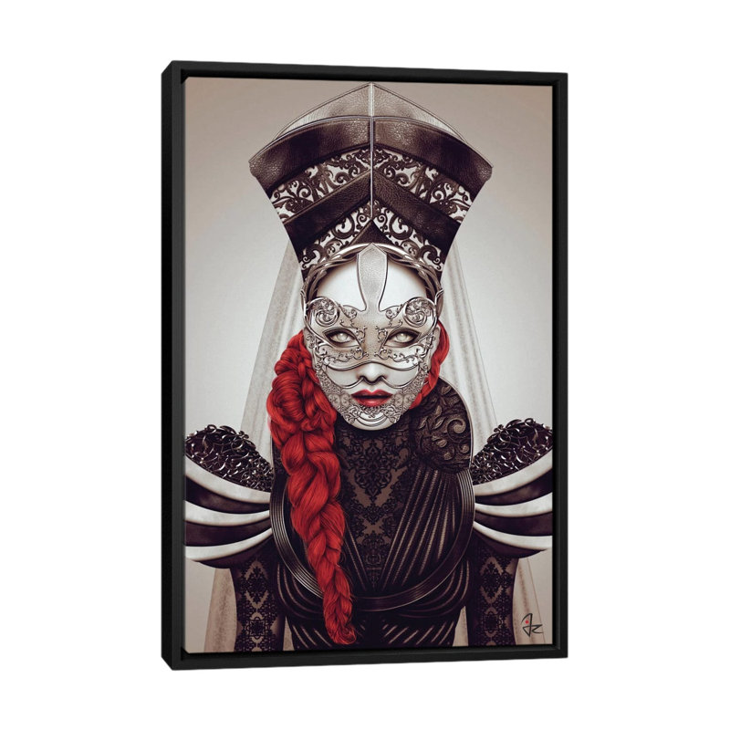 Sabela, impression sur toile tendue, H 26 po x l 18 po x P 1,5 po, Toile avec cadre noir, Pas de tapis
