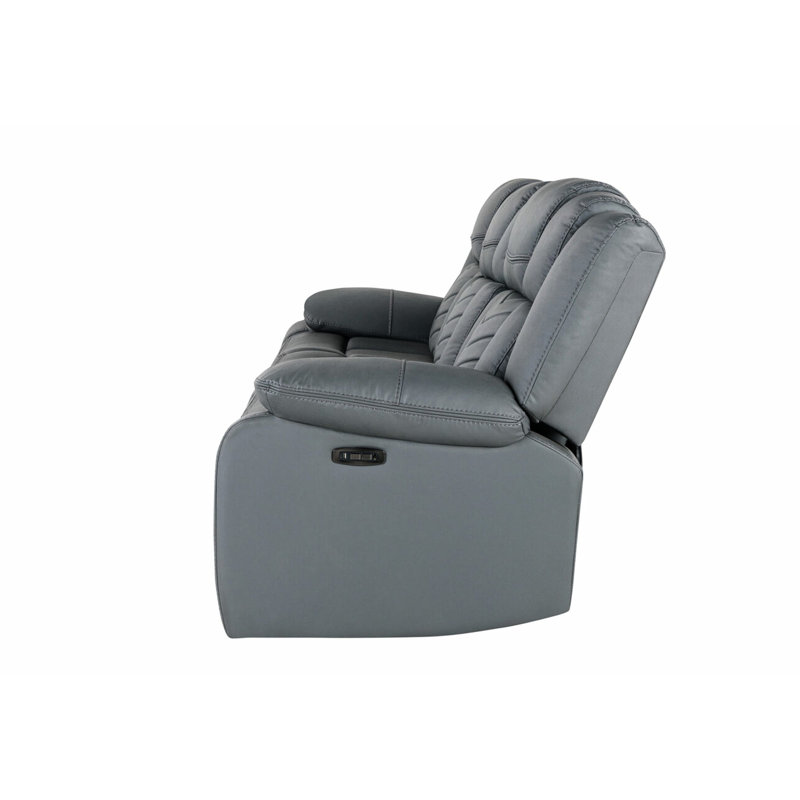 3 sièges inclinables en tissu de style contemporain gris avec concentrateur électrique et station de charge sans fil 3
