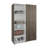Wardrobe 72.4" H, 2 Doors, 6 Legs, 5 Shelves, Gray Walnut  Wardrobe