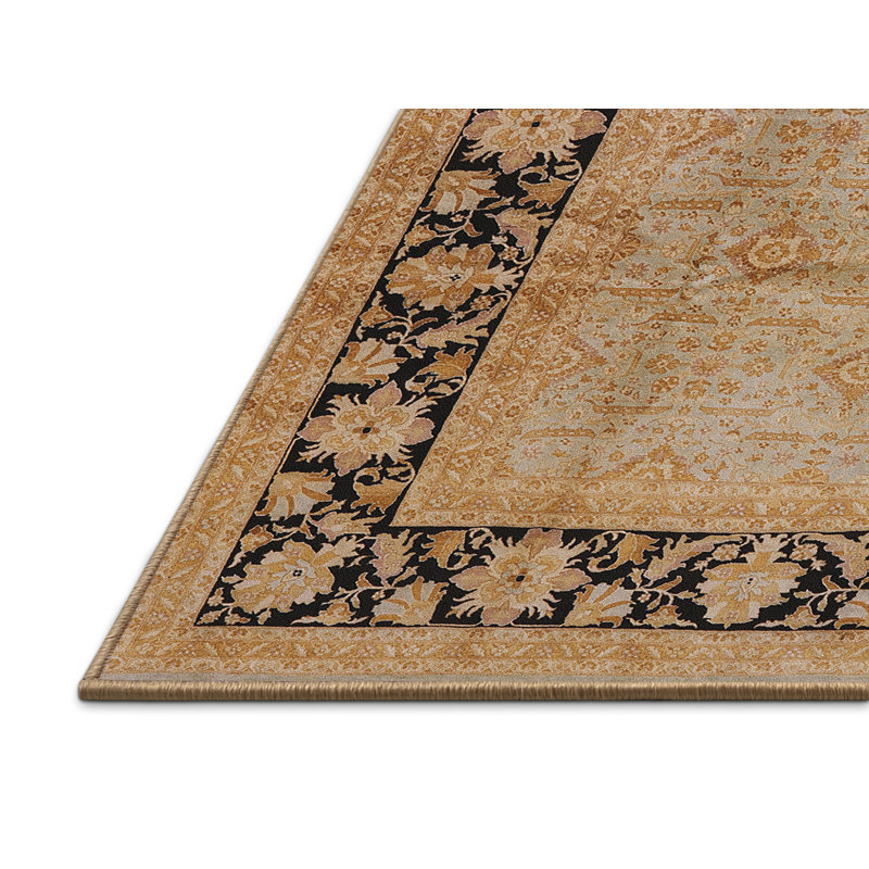 Tapis beige / bleu marine Raef, Rectangle 6 pi x 9 pi