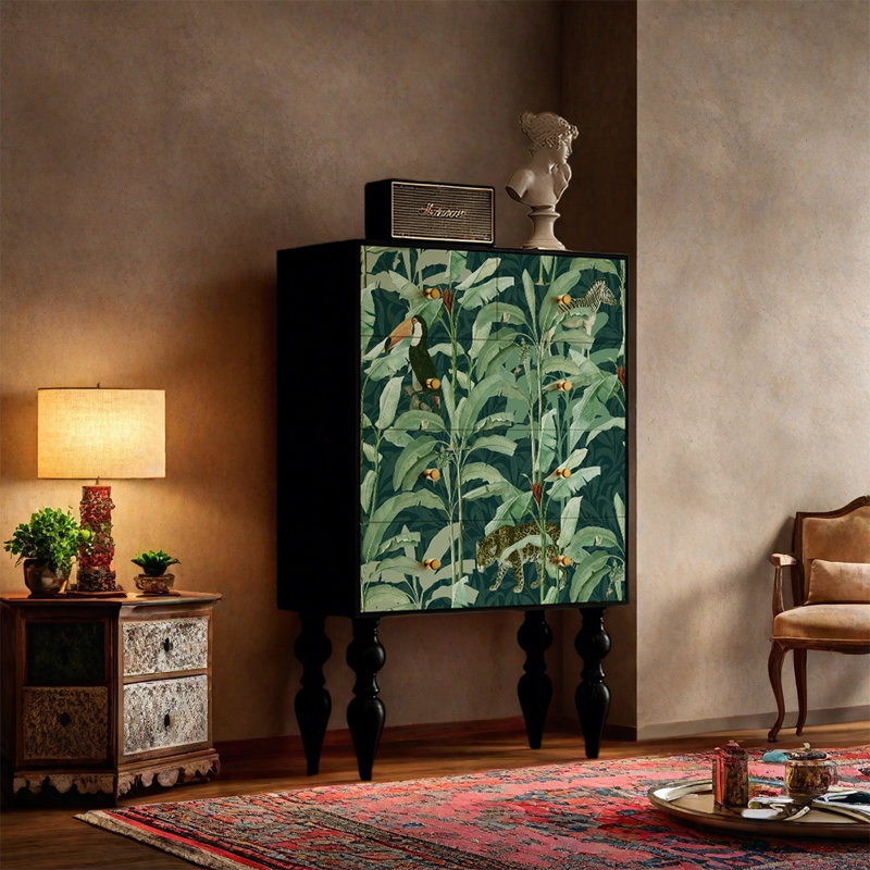 Elegant Pine Five Drawer Cabinet