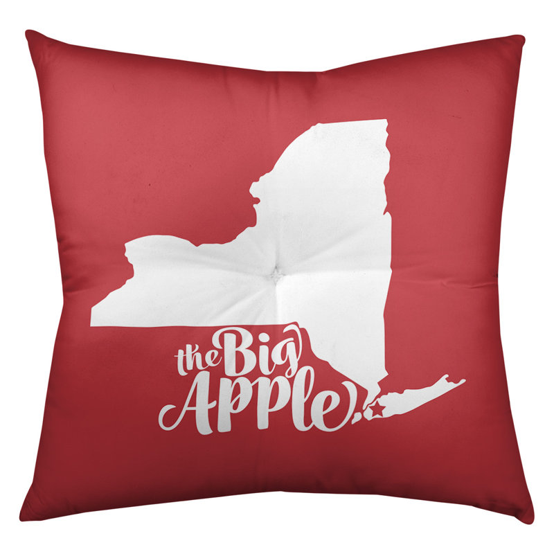 Coussin de sol touffeté big pomme ny, 26 po x 26 po, Rouge