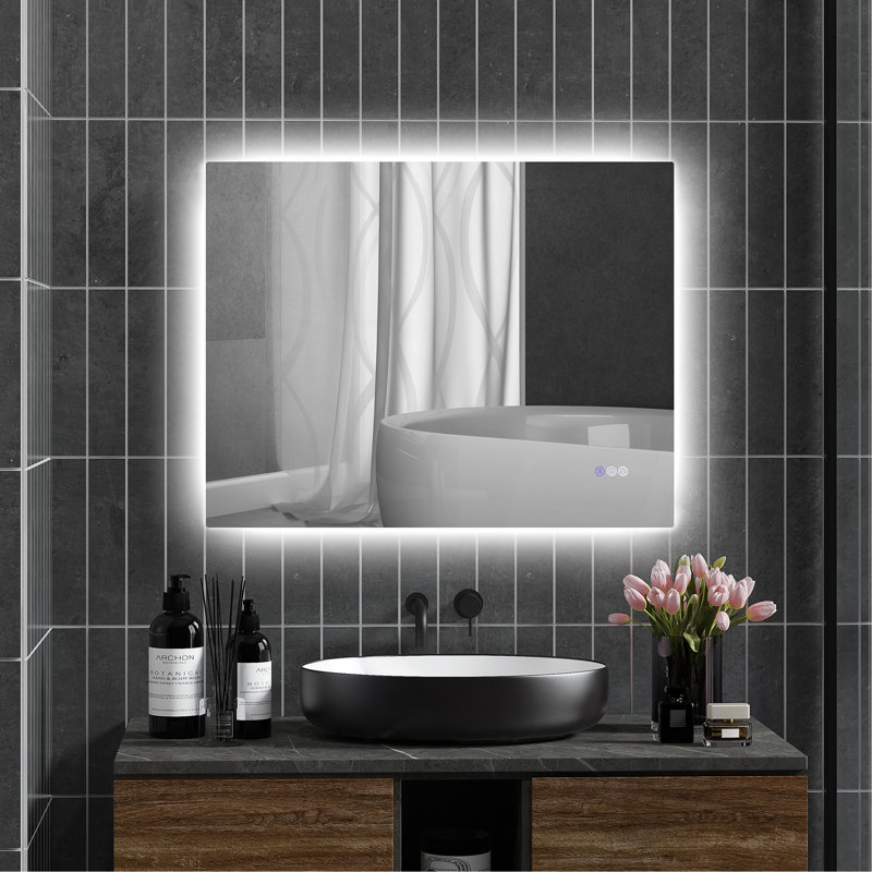 Advanced LED Bathroom Mirror With Multiple Functions For Ideal Bathroom Experience, 27.6" x 35.4"