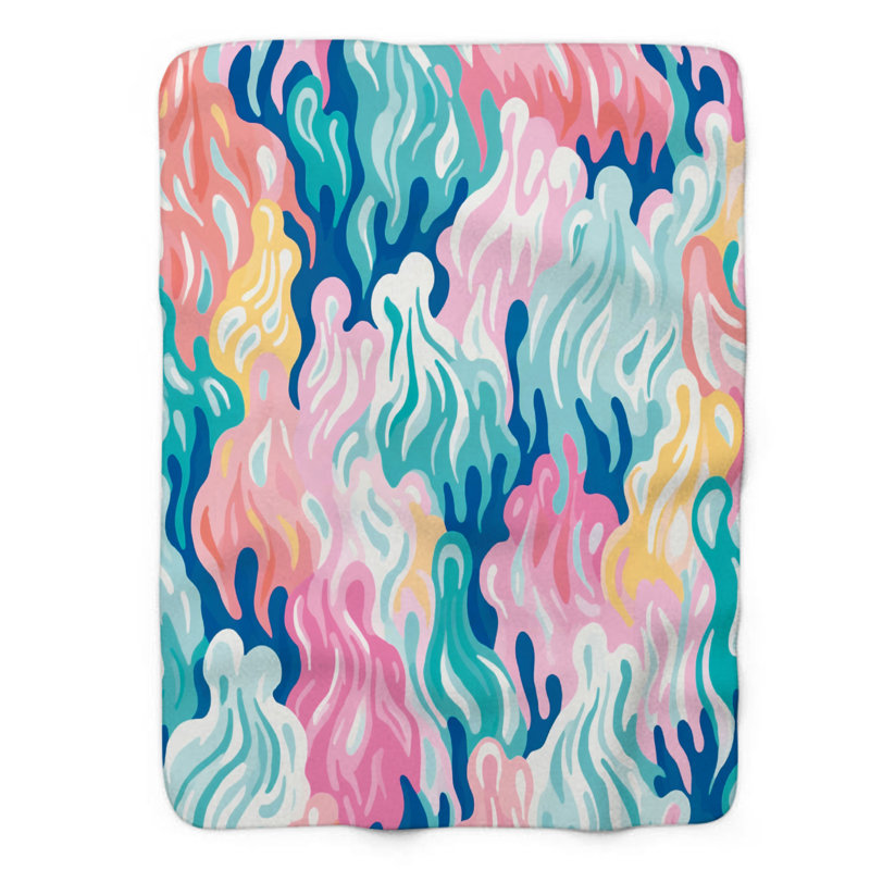 Spooky Watercolors - Couverture sherpa de qualité supérieure 1 pièce, Lit simple