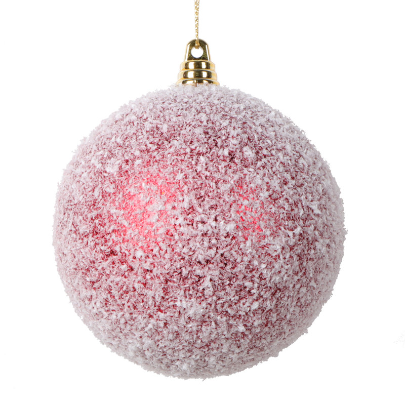 Ornement boule de Noël (ensemble de 4), H 4 po x l 4 po x P 4 po, Rouge