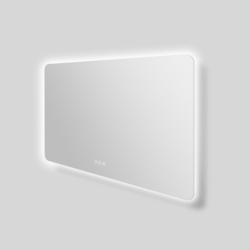 Miroir de salle de bain rectangulaire à DEL sans cadre avec désembueur Streamline, intensité variable, changement de température de couleur