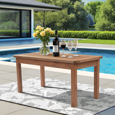 Patio Dark Brown Wood Table